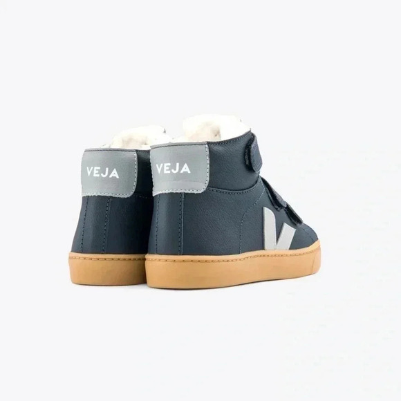 VEJA Esplar Mid Top Fur Lined Shearling Leather Sneakers Nautico PLEASE READ - Picture 3 of 11
